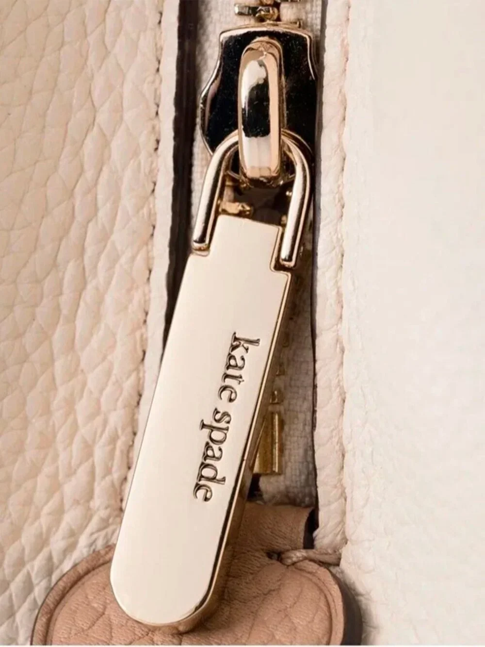 S Kate Spade Knott Large Shoulder Bag Beige & Ivory Leather Purse KM662 NWT $399